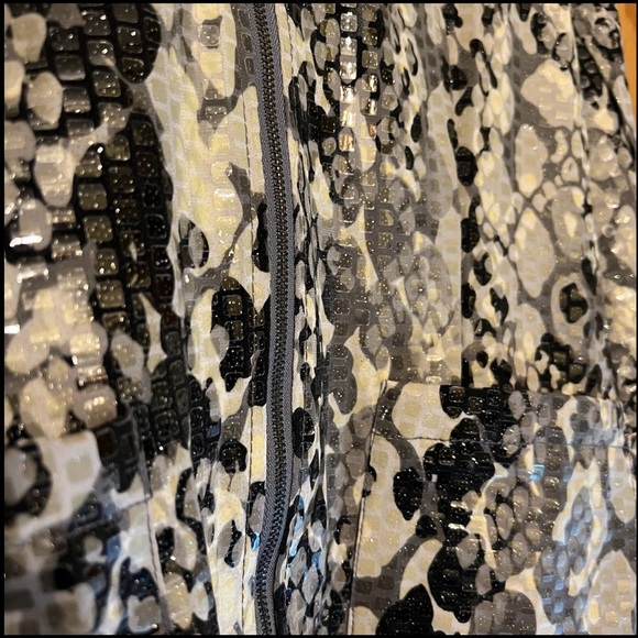 Ruby Rd Unique Shiny Abstract Shimmery Scales Embellished Full Zip Jacket Sz 8 - Picture 9 of 15